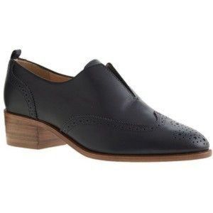 J.Crew Navy Leather Slip On Oxfords (US 8)